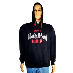 Rare BadBoy Black Pull Over Hoodie Men's Large "Property Of Bad Boy 2005" MMV